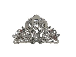Silver celtic knot metal viking filigree hair claw clip barrette - £15.89 GBP