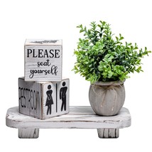 Farmhouse Funny Bathroom Decor Signs, Block Signs Rustic Decoration, Wooden Home - £45.29 GBP