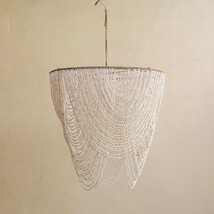 Beaded Seashell Pendant Light,Hanging Sea shell Lamp - £175.04 GBP+