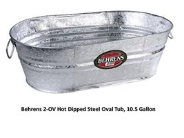 Behrens 2-OV Hot Dipped Steel Oval Tub, 10.5 Gallon - £38.05 GBP