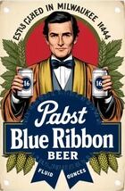 Pabst Blue Ribbon Beer Retro Vintage Sign 8x12 inches  Mancave Garage bb - $452.20 MXN