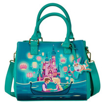 Disney Tangled Princess Castle Crossbody Bag By Loungefly Multi-Color - £37.12 GBP