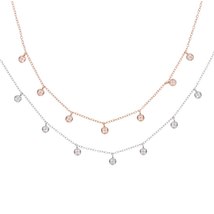 Collares Collier High Quality Fashion Women Jewelry Real 925 Sterling Cz Station - £13.24 GBP