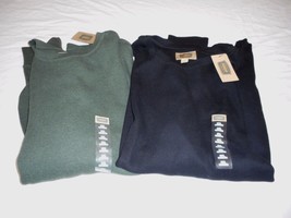 Men&#39;s Foundry Crew Neck Long Sleeve Green &amp; Black 2XL NEW ~ 2 Shirts - £31.50 GBP