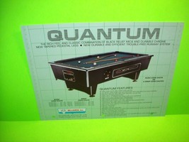 US Billiards QUANTUM Original Vintage Pool Table Arcade Game Promo Sales Flyer - £12.77 GBP