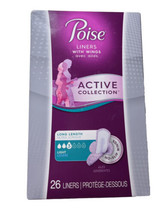 Poise Active Incontinence Panty Liners w Wings, Ultra Long Light, 26 Lin... - $34.63