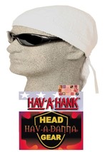 WHITE Hav-A-Danna FITTED BANDANA w/TIES Head Wrap Skull Cap DOO DO Du RA... - $7.99