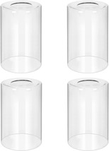4 Pack Clear Glass Lamp Shade 5.5in High 3.5in Diameter 1.65inch Fitter Cylinder - £22.02 GBP