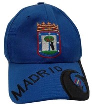 Madrid Embroidered Coat of Arms Crown Bear Blue Adjustable Hook n Loop H... - £11.70 GBP