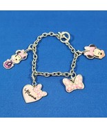 Disney Minnie Mouse Charm Bracelet Silver-tone With Removable Charms - $11.88