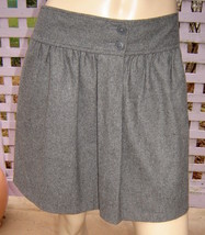 Ann Taylor Loft Low Rise Medium Gray Gathered Recycled Wool Skirt (2) - £7.74 GBP