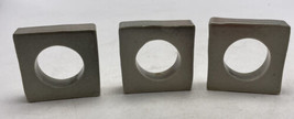 Napkin Rings Square Stoneware Pottery Set 3 Geometric Modern Table Accessory - £18.00 GBP