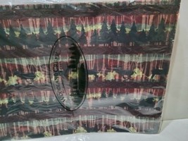 4 Woodland Creek Placemats Outdoorsy Deer Tree Red Green Fabric 13x18 New - $23.14