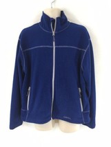 Cabelas Mens M Blue Zip Front Lightweight Fleece Jacket - £7.82 GBP