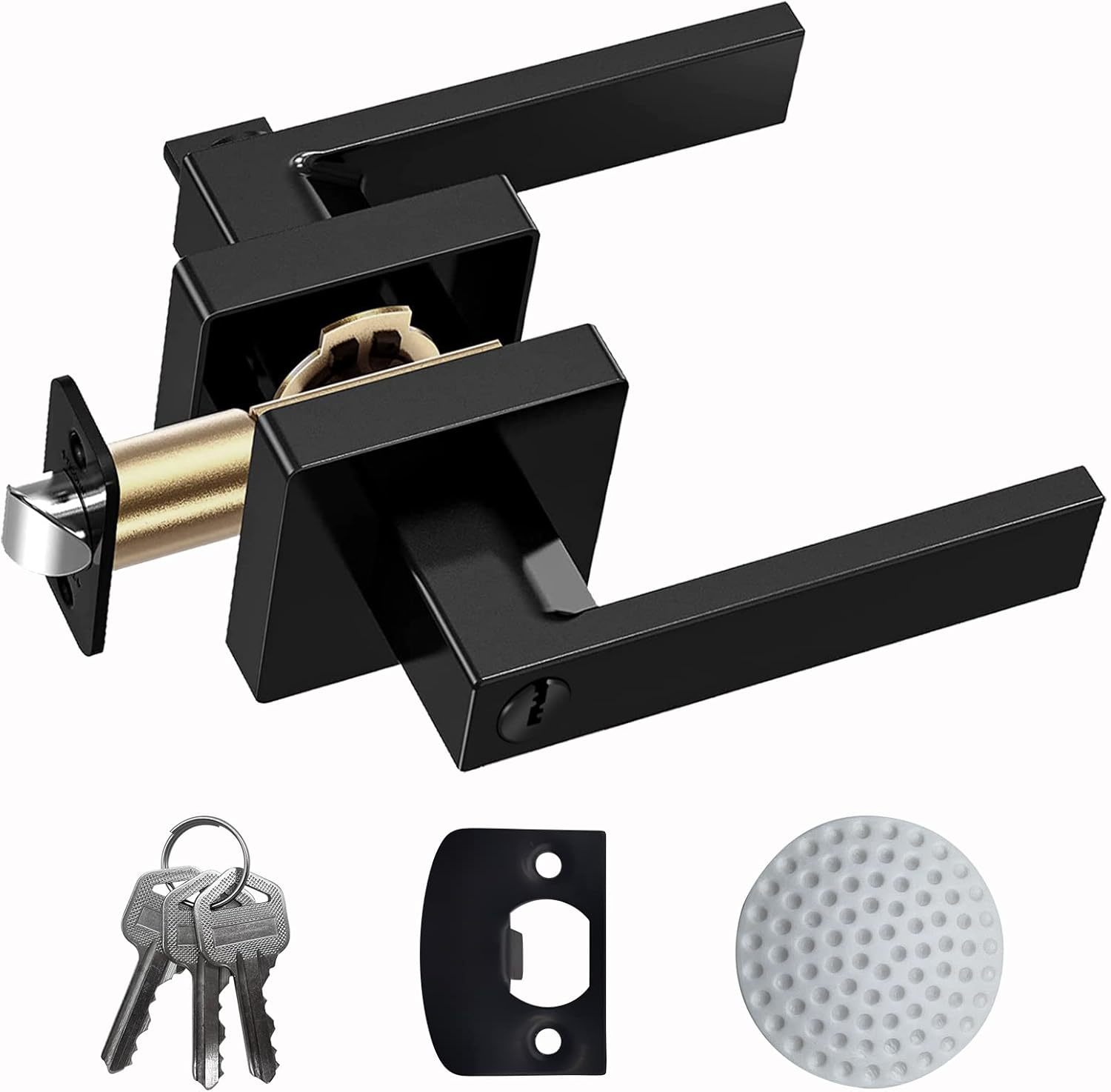 Joko With Keyed Matte Black Door Knob, Sq\. Bedroom Door Lever, Passage ... - $26.88
