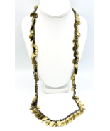 RJG Graziano Oxidized Gold Tone Cluster Leaf Necklace 36 in - £38.15 GBP