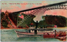 Maid of the Mist leaving dock for trip to Niagara Falls New York Postcard Posted - £4.11 GBP