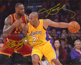 Kobe Bryant And Lebron James Signed Autograph Autographed Autogram 8x10 Rp Photo - £15.14 GBP