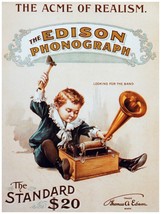 2583.The Edison Phonograph the acme of realism Poster.Antique Decoration Art - £12.94 GBP+