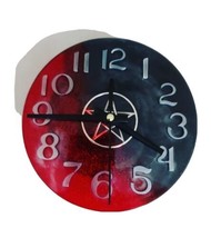Handmade Epoxy Resin Wall Clock Pagan Pentagram Witch Rock Gothic Wicca ... - $33.32