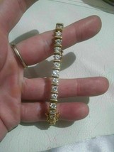 14k Yellow Gold Plated Womens Tennis Bracelet 7Ct Simulated Diamonds - £162.78 GBP
