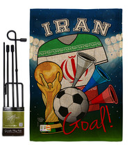 World Cup Iran Soccer Burlap - Impressions Decorative Metal Garden Pole Flag Set - £27.23 GBP