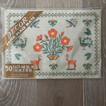 Vintage Wildlife Floral Theme Paper Placemats Set of 50 14&quot; x 10&quot; NEW - $461.93 MXN