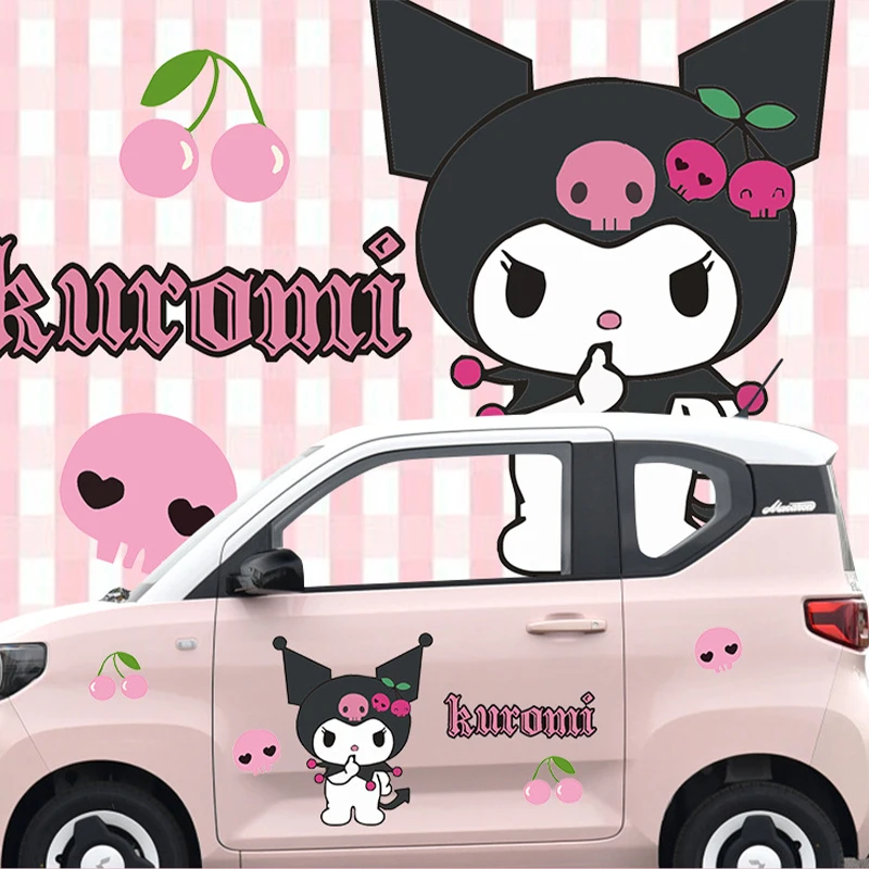Sanrio Kawaii Kuromi Car Sticker Anime Cartoon Sweet Fashinable Exquisite Good - £12.15 GBP