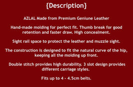 Fits Springfield XDM 40 Calib. Compact 3.8”BBL Leather 3-Slot Belt Holster #1160 image 9
