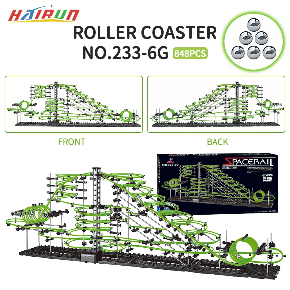 848pcs Spacerail Luminous Roller Coaster Ball Set Children&#39;s Toy Education Model - £210.43 GBP