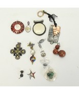 Necklace Pendants Craft Hobby Lot of 11 Various SIze &amp; Materials Estate ... - $238.49 MXN
