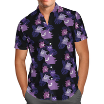 Black Gengar Hawaiian, Summer Party Shirt, Buttom Down Shirt Size S-5XL - £8.20 GBP+