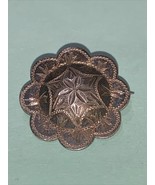 Vintage diablo handmade sterling silver round shaped floral brooch 800 - $1,795.80 MXN