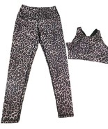 Animal Print, Crop Top &amp; Sports Leggings Yoga crossfit Outfit Medium - $34.30 CAD