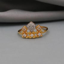 Zircon Solid 22k Gold Ring Handmade Jewelry for Gift, SBJ1334 - £287.81 GBP