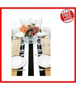 90in Black &amp; White Striped Table Runner - Perfect for Elegant Weddings &amp;... - $526.30 MXN