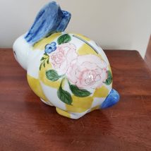 Andrea by Sadek Rabbit Bank, Bunny Bank, Porcelain Rabbit Flowers, Easter Decor image 5