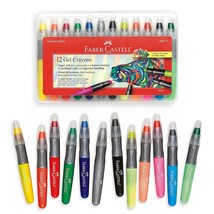 Faber-Castell Gel Crayons - 12 Vibrant Colors In Durable Storage Case - £25.15 GBP