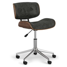 Dax Bentwood Office Chair - Distressed Slate Grey Ergonomic Style - $3,814.73 MXN