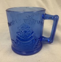 Vintage Indiana Glass Tiara Humpty Dumpty Children’s Nursery Rhyme Blue Mug Cup - £4.60 GBP