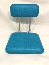 Vintage Stadium Bleacher Seat MCM Vinyl Folding Turquoise Padded Chair C... - $32.00