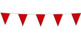 PENNANT BANNER 60&#39; ft String Triangular Flags RED Plastic hanging Danger... - $28.87