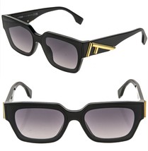 FENDI FIRST 40099 Black Logo Fashion Square Sunglasses FE40099I Authenti... - $524.70