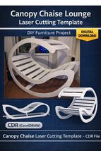 Rocking Lounge Chair with Canopy – Laser-Cut Template (CDR File) - $11.40