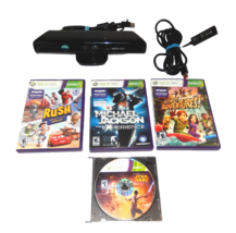 Xbox 360 Kinect Sensor Bar With Cable Extension &amp; 4 Kinect Video Games - £20.60 GBP