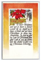 Winter Landscape Poinsettia Dear Friend Christmas Greeting DB Postcard U11 - £2.36 GBP