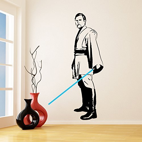 Primary image for (50'' x 94'') Star Wars Vinyl Wall Decal / Obi Wan Kenobi with Blue Lightsaber D