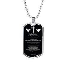 Express Your Love Gifts Lord&#39;s Prayer Italian Padre Nostro Dog Tag Stainless Ste - £42.77 GBP