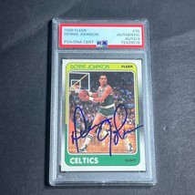 1988-89 Fleer #10 Dennis Johnson Signed Card AUTO 9 PSA/DNA Slabbed Celtics - £276.54 GBP