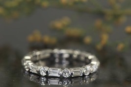 1ctw Simulated Diamond Eternity Wedding Band Ring 14K White Gold Plated Silver - $108.89